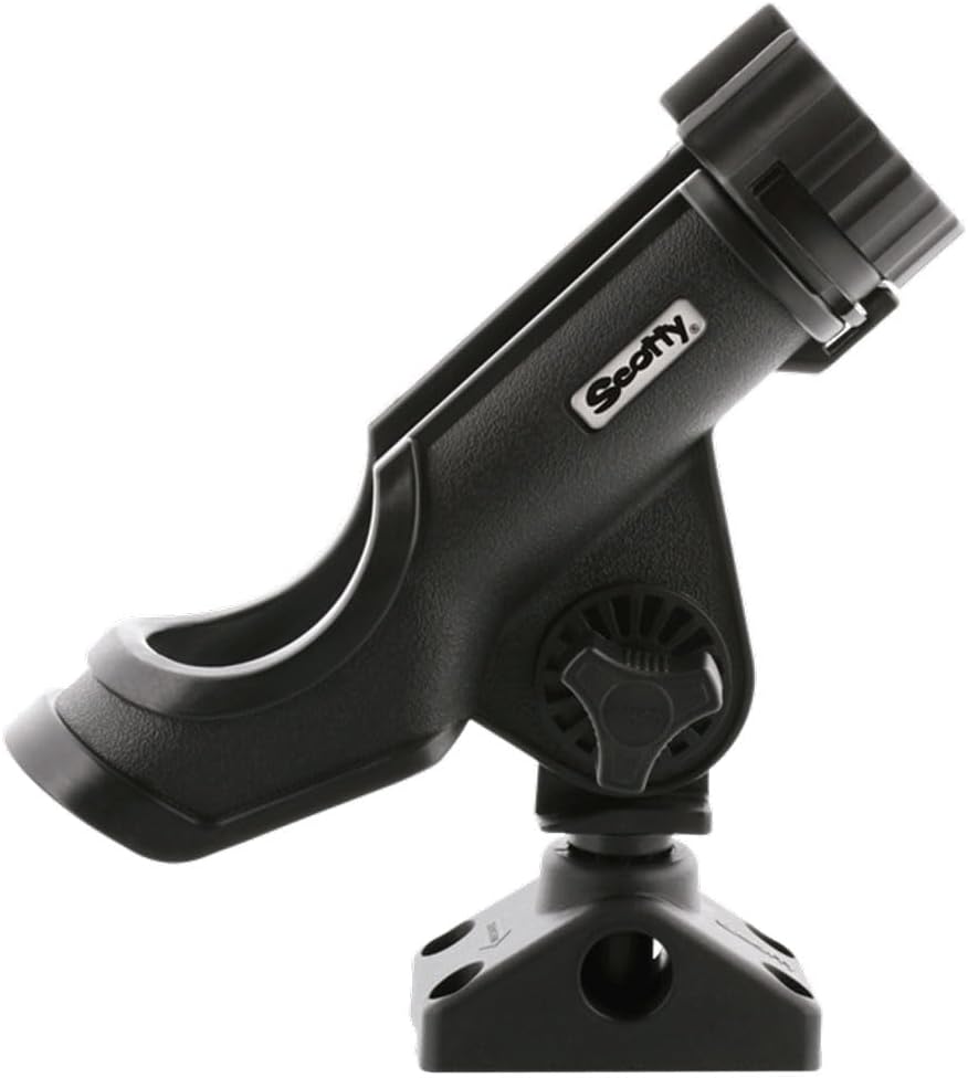Scotty 230-BK-QUAD Powerlock Rod Holder with 241 Side/Deck Mount, Black