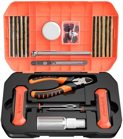 ETENWOLF Tire Repair Kit 42 Pcs, Heavy Duty Tire Plug Kit to Fix Punctures