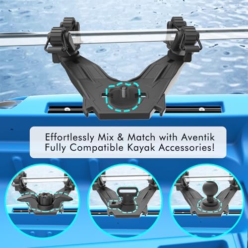 Multifunctional Kayak Paddle Holder, Space-Saving Kayak Paddle Holder, Offset Paddle Holder Kayak Track Mount, Kayak Rail Accessories for Fishing