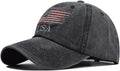 Washed American Flag Baseball Cap Adjustable Sun Dad Gift Hats for Unisex