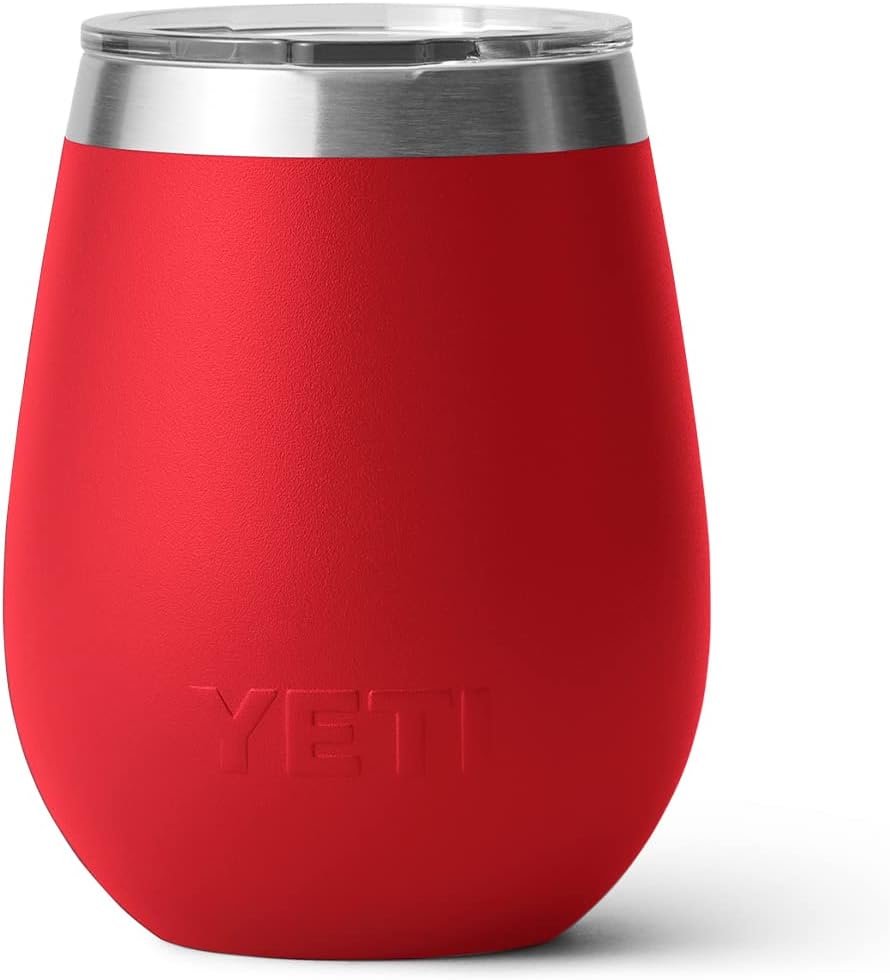 YETI Rambler 10 oz Wine Tumbler, Vacuum Insulated, Stainless Steel with MagSlider Lid, Rescue Red