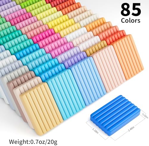 Polymer Clay 85 Colors, Modeling Clay for Kids, Oven Bake Molding Clay Kit