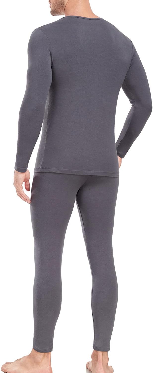 wirarpa Men's Cotton Long Johns Thermal Underwear Set Top and Bottom