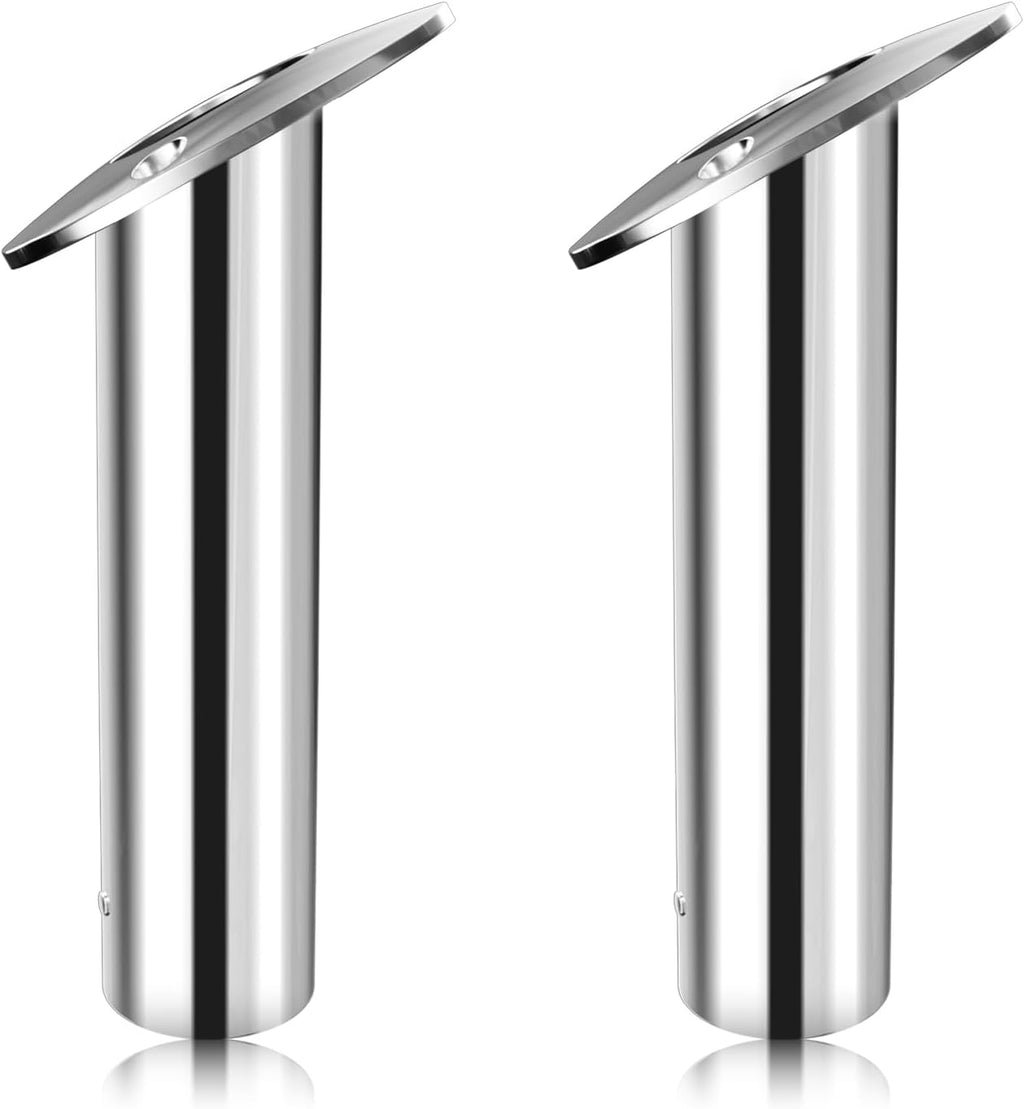 Fishing Rod Holder 2 Pack, 316 Stainless Steel 15/30/90 Degree Rod Holders for Fishing Boat, Flush Mount with Cap, Heavy Duty