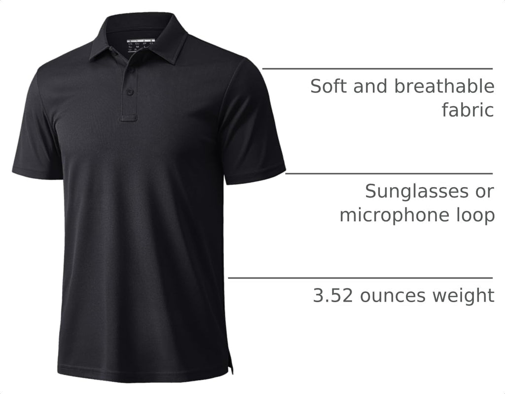 MAGCOMSEN Men's Polo Shirts Short Sleeve Golf Quick Dry Collared Moisture Wicking Athletic Performance Polos