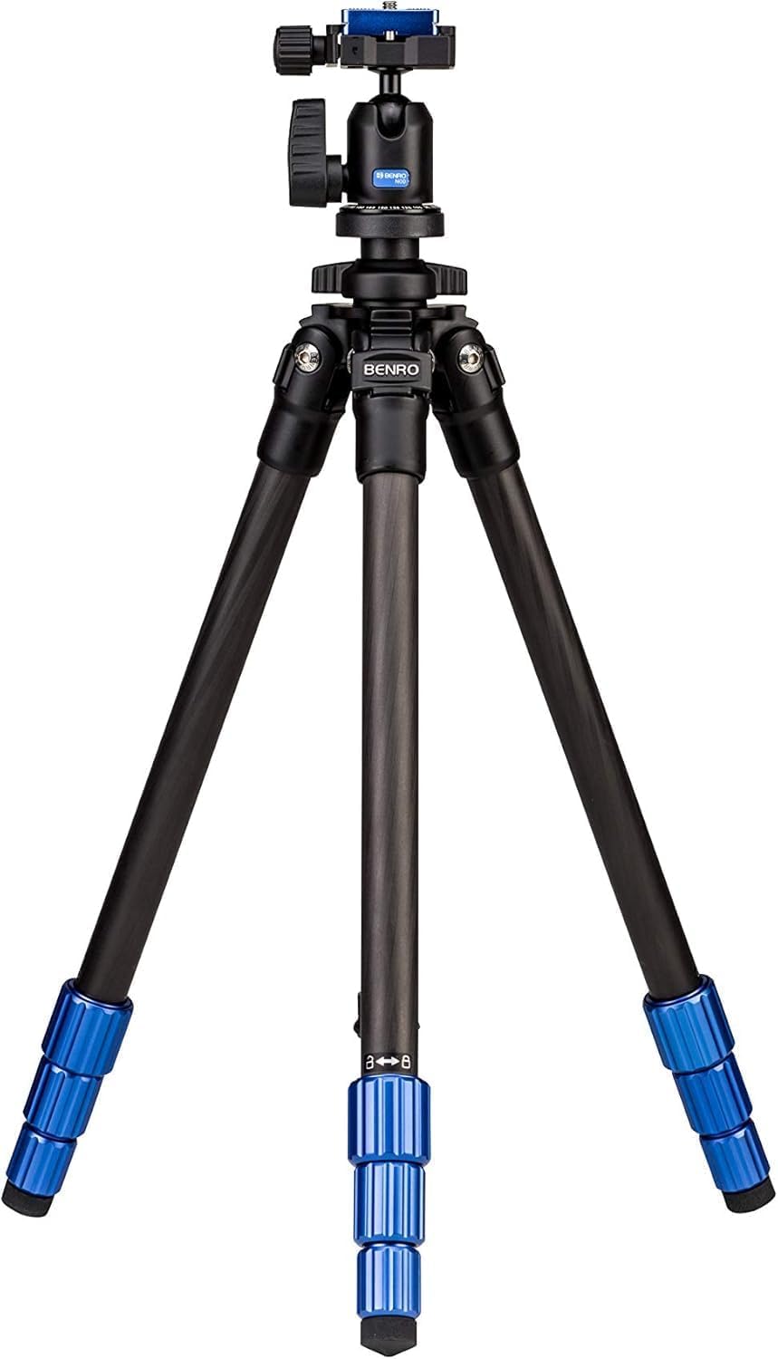 Benro Slim Tripod Kit with Ball Head, Carbon Fiber, 4 Sections, Twist Lock Legs, 57.6" Maximum Height, 8.78 lb. Load Capacity- Black (TSL08CN00)