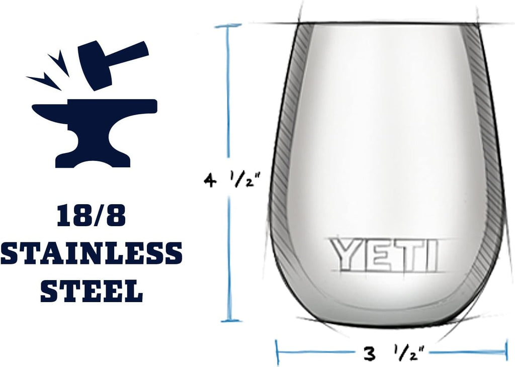 YETI Rambler 10 oz Wine Tumbler, Vacuum Insulated, Stainless Steel with MagSlider Lid, Rescue Red