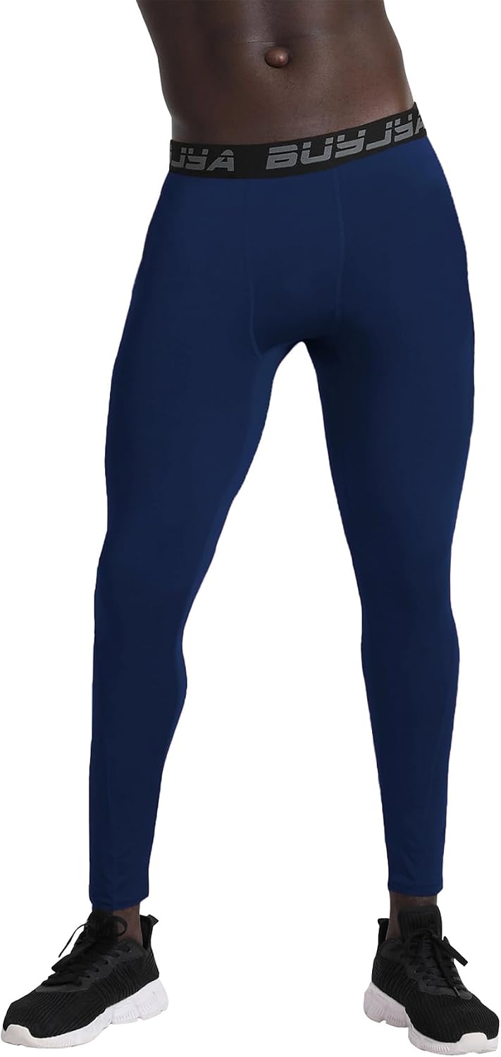 BUYJYA 3 or 5 Pack Men's Compression Pants Base Layer Tights Leggings