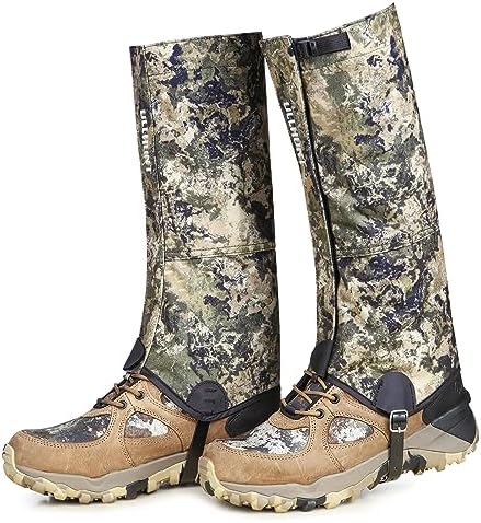 UIIHUNT Hunting Gaiters Leg Gaiters: Ultra High-Performance Hunting Boot Gaiters, Waterproof Hiking Gaiters with Upgraded Rubber Foot Strap, Adjustable Snow Boot Gaiter