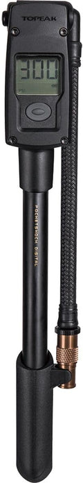 Topeak PocketShock Digital Shock Pump with 300 PSI Digital Gauge, Pressure-Rite Connector, and Air Release Button