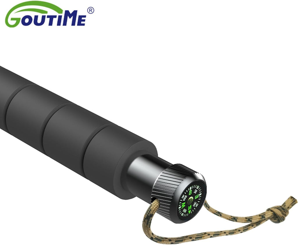 Trekking Pole Tactical Walking Stick,Multifunctional Lightweight Aluminum Collapsible Survival Hiking Pole with Storage Bag for Women Men Seniors Camping Backpacking