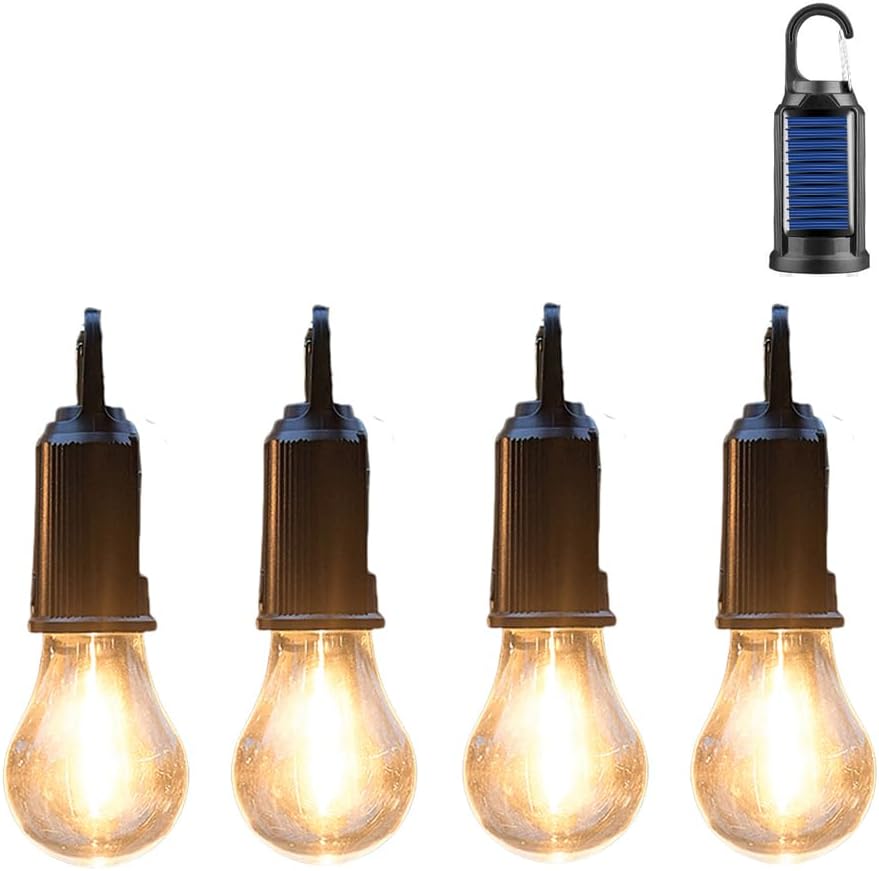 5 Pack Camping Lights with Remote Control Timer Function Tent Lamp Hanging Outdoor Camp Rechargeable Bulb Portable Lantern with Clip Hook 3 Lighting Modes for Hiking Backpacking Warm Light