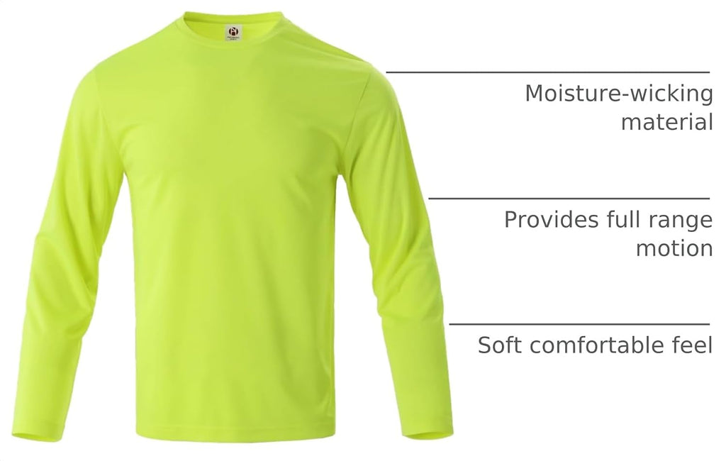 Facitisu Men Long Sleeve T Shirts Pack Quick Dry Athletic Running Activewear Workout Performance Tee Shirts