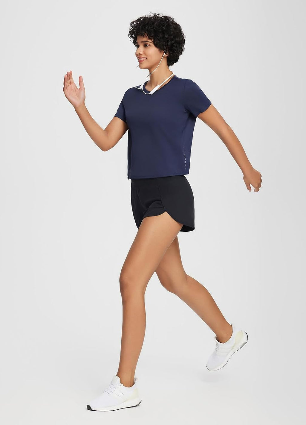 baleaf Women's Athletic Running Shirts Short Sleeve Crop Tops