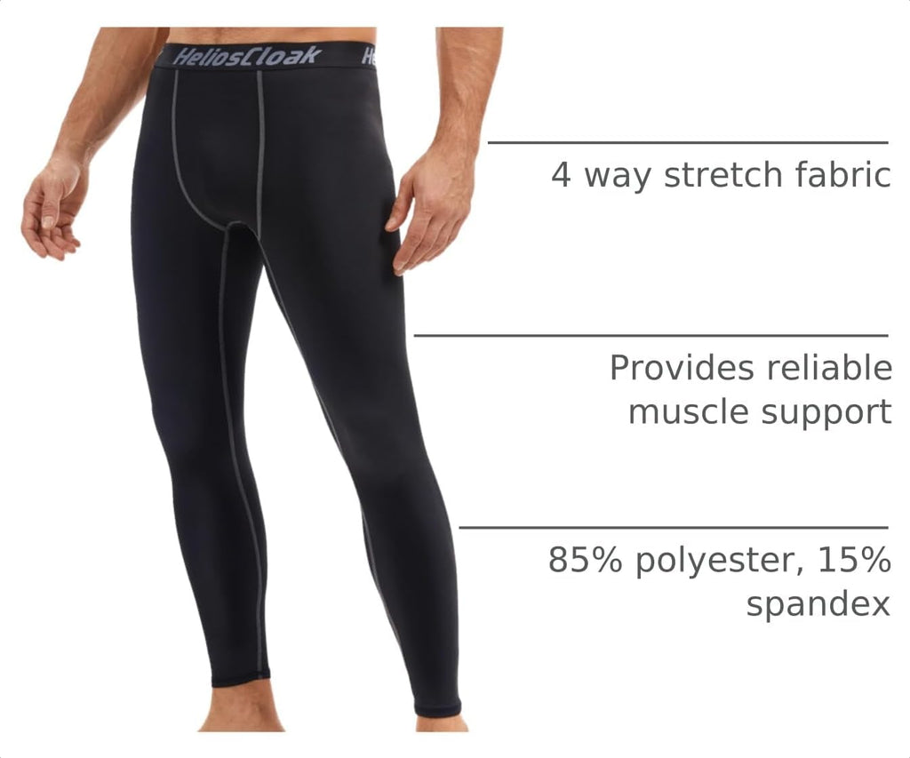4 Pack Men's Thermal Compression Pants Fleece Lined Sports Tights Leggings Winter Athletic Baselayer Bottoms