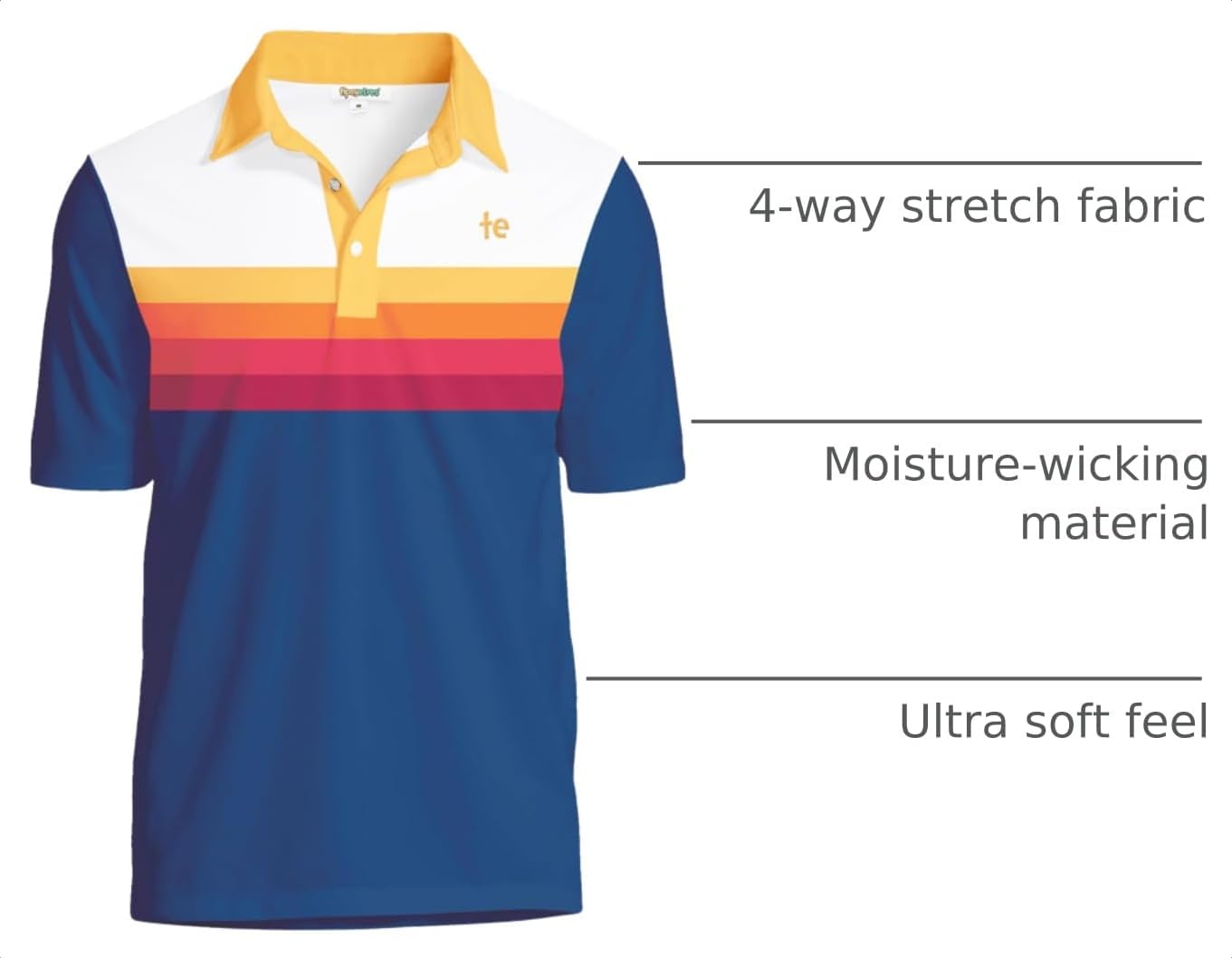 Tipsy Elves Men's Performance Golf Polo Shirt - Funny Novelty Golf Gift