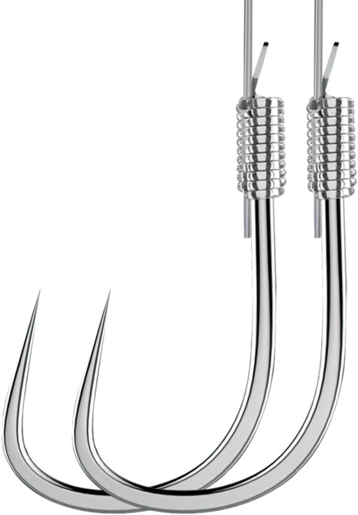 Dyxssm Small Barbless Fishing Hooks with Line, Pretied Tiny Fishing Hook on Nylon Line (Pack of 20)