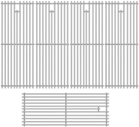 Cooking Grids for Bull Grill Replacement Parts,5 Pack Grill Grate for Bull 57569, Bull 57568,for 5 Burner Brahma Lion Premium 40-Inch Grills L90000 90000Grill Grates