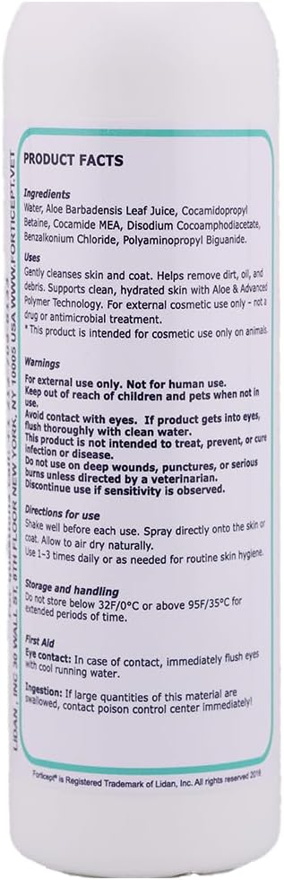 Forticept Maxi-Wash Hot Spot Cleansing Spray Treatment, Wound Care & Itch Relief Spray for Dogs and Cats. Relives Scratching, Rashes, Sores, Itchy Skin and Paw Licking 8 oz
