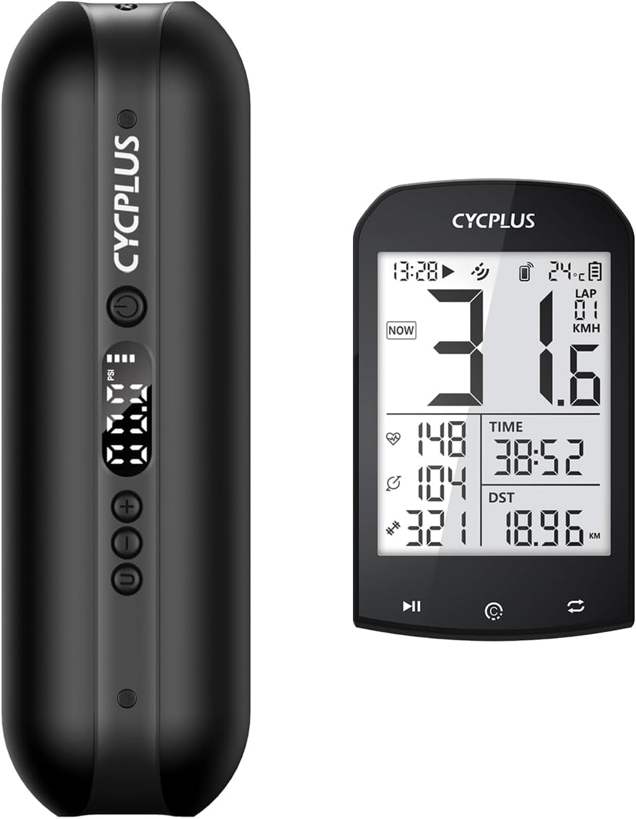 CYCPLUS Tire Inflator A2 + GPS Bike Computer M1