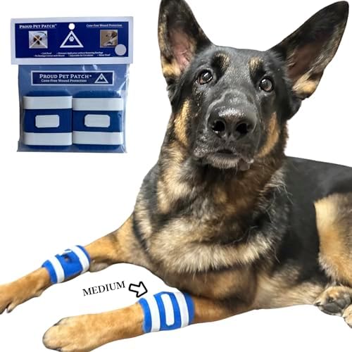 Proud Pet Patches Dog Bandage for Wound Care w/ Peep Hole Cover. Bandages for Dog Hot Spots, Lick Granuloma, Stitches and Wounds. Self Adhesive Wrap Works for Paw, Tail, Legs, Foot for Dogs & Cat