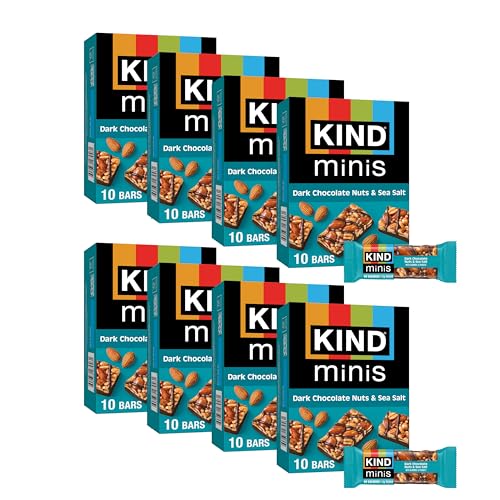 KIND Mini Snack Bars, Dark Chocolate Cherry Cashew, Gluten Free, Low Sugar, Low Calorie Snacks, 80 Count