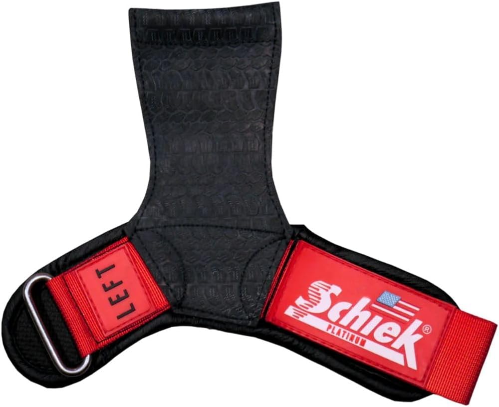 Schiek Sports Model 1907 Platinum Edition Ultimate Grips - 3 in 1 Weight Lifting Straps Wrist Wraps and Grip Pads