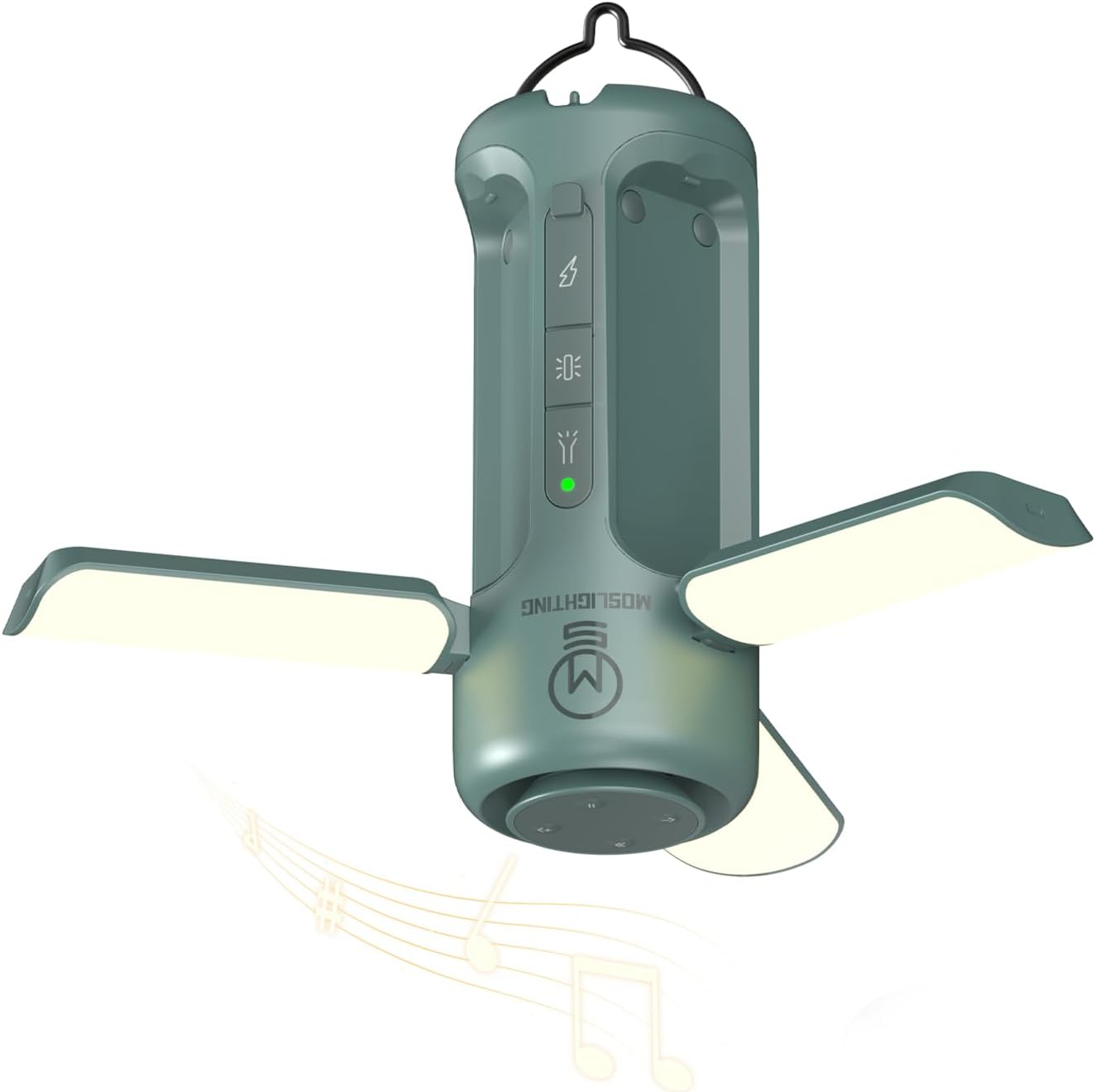 4 in 1 Foldable Camping Lantern with Bluetooth Speaker, Portable Flashlight, LED Folding Tent Lights, 750Lm, 5 Modes