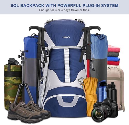 MOSISO 50L Hiking Backpack, Waterproof Camping Backpack