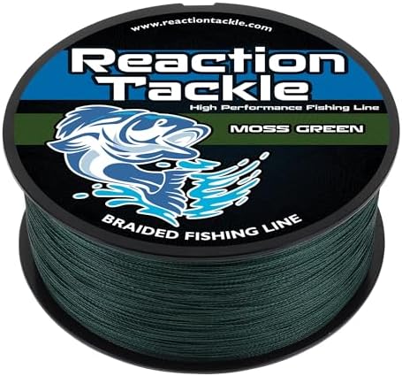 Reaction Tackle Braided Fishing Line - Pro Grade Power Performance for Saltwater or Freshwater Fish - Colored Fishing Line Braid for Extra Visibility