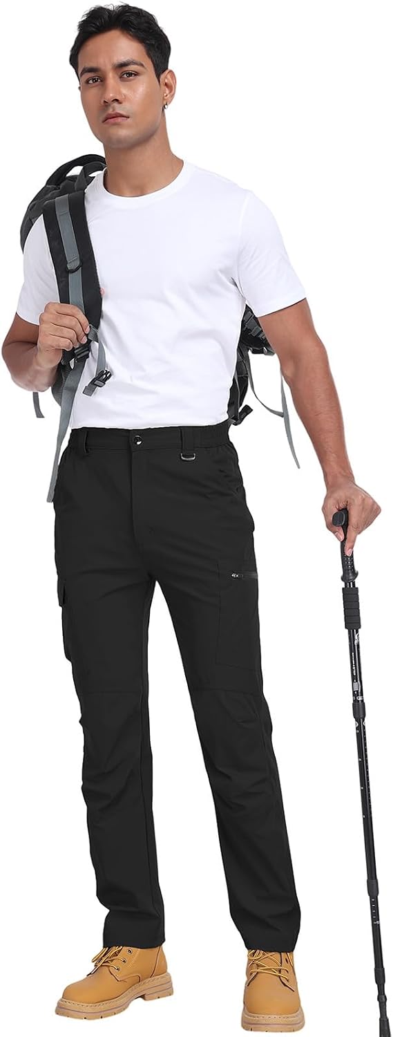 Men's Hiking Cargo Pants Water Resistant Quick Dry Lightweight Pants with 6 Pockets Tactical Work Pants