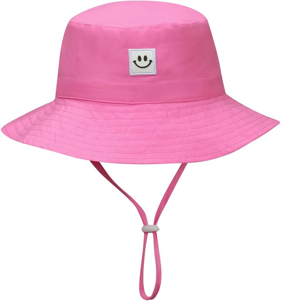 MaxNova Baby Sun Hat Smile Face UPF 50+ Toddler Bucket Hat for Boys Girls 0-7 Years