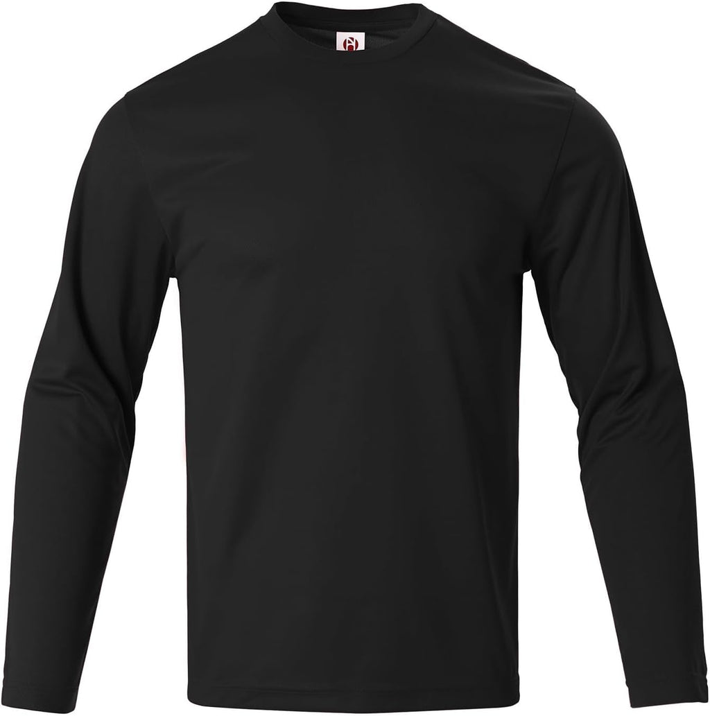 Facitisu Men Long Sleeve T Shirts Pack Quick Dry Athletic Running Activewear Workout Performance Tee Shirts