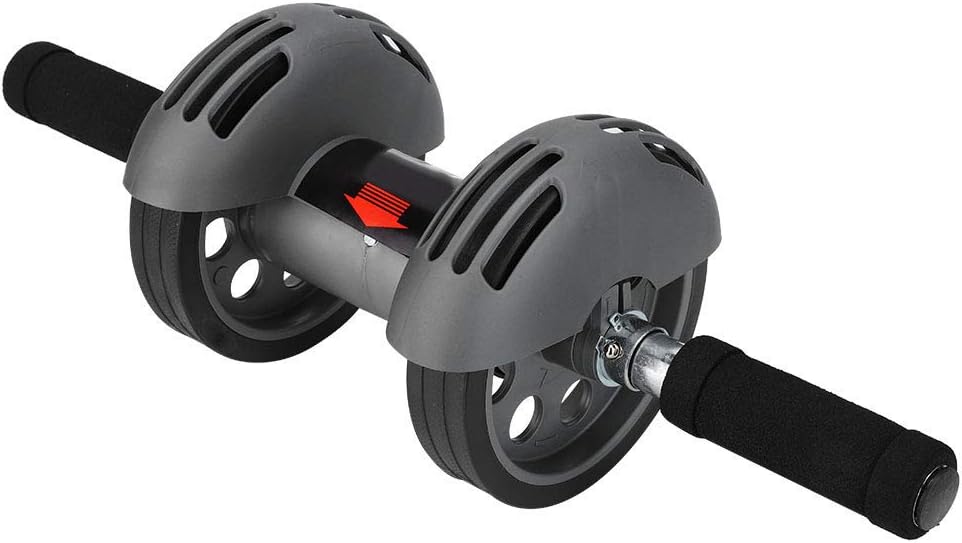 AB Double Roller Workout System Abdominal Muscle Exerciser Gym Home Fitness Equipment Gray