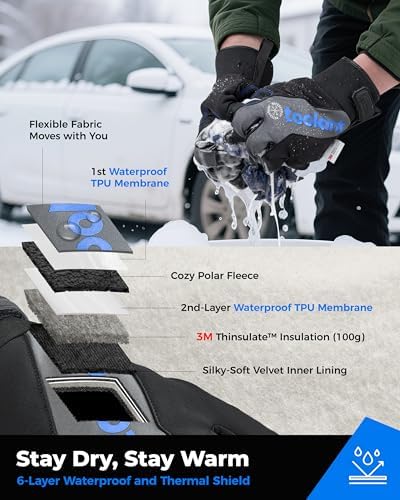 toolant Winter Work Gloves for Men, Insulated Waterproof Work Gloves with Reinforced Palm for Cold Weather Protection