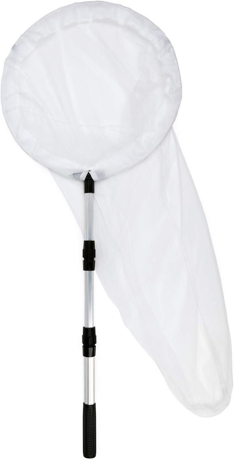 Insect and Butterfly Net with 12" Ring, 24" Net Depth, Handle Extends to 36 Inches