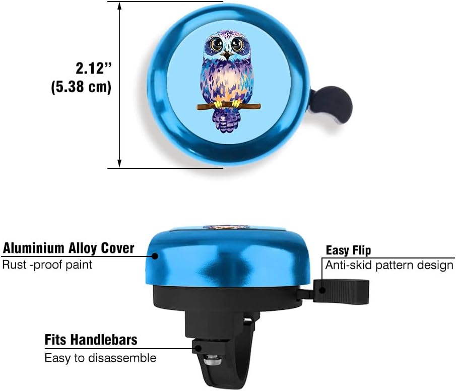 WIRESTER Blue Aluminum Round Bike Bell, Classic Ring Bicycle Bell, Bike Accessories Bell Ring for Adults Kids Girls Boys