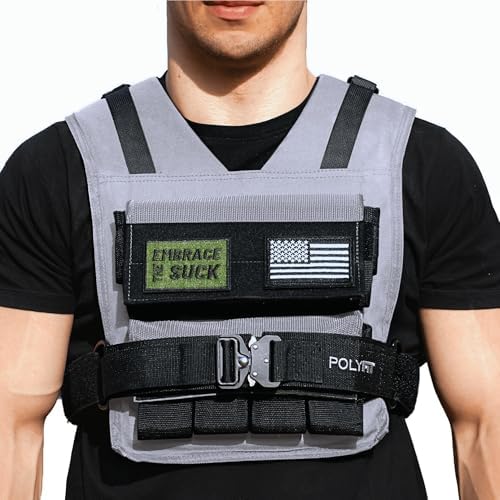 Polyfit Warrior Weighted Vest - Adjustable Vest with Removable Iron Weights