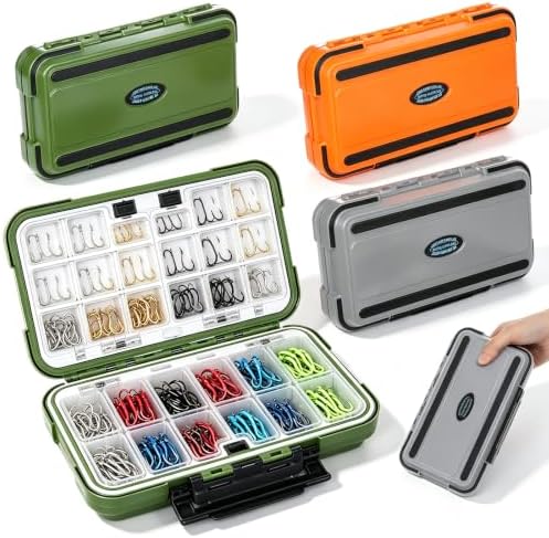 3Pcs Large Tackle Box Organizer, 30 Compartment Portable Waterproof Fishing Lure Box with Removable Dividers Double-Sided Plastic Storage Containers Terminal Fishing Tackle Boxes Organizer
