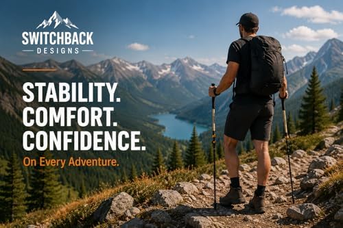 GOODE Bamboo Trekking Poles – Lightweight Adjustable Hiking Poles with Natural Bamboo Shaft, Cork Grip & Tungsten Tip – Collapsible Walking Sticks for Hiking, Backpacking & Travel