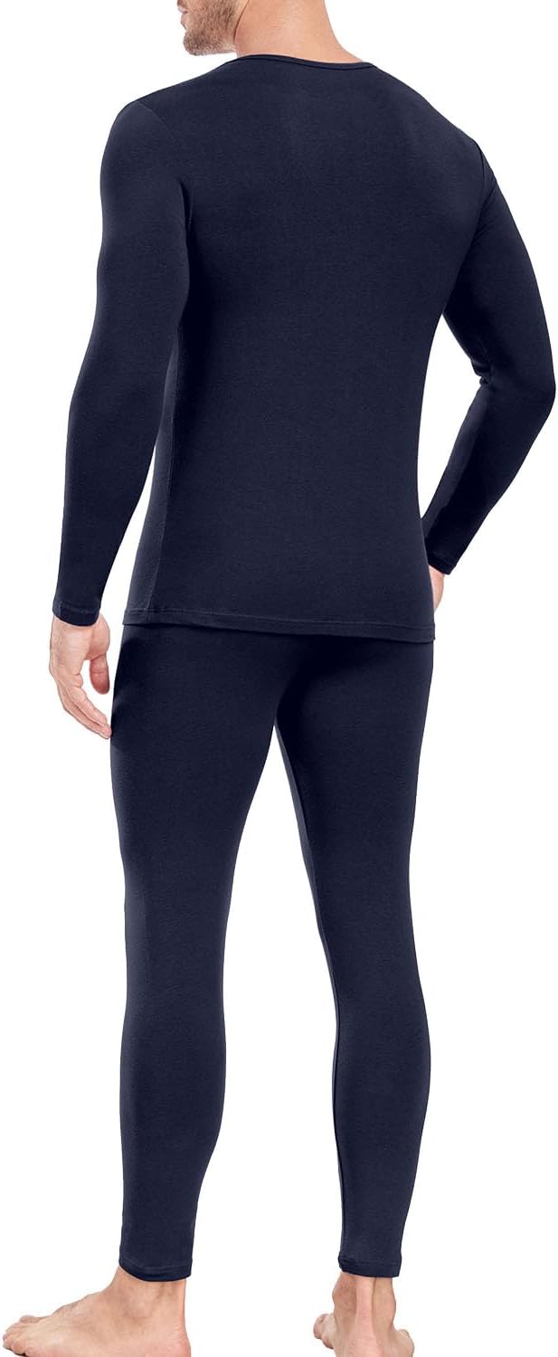 wirarpa Men's Cotton Long Johns Thermal Underwear Set Top and Bottom