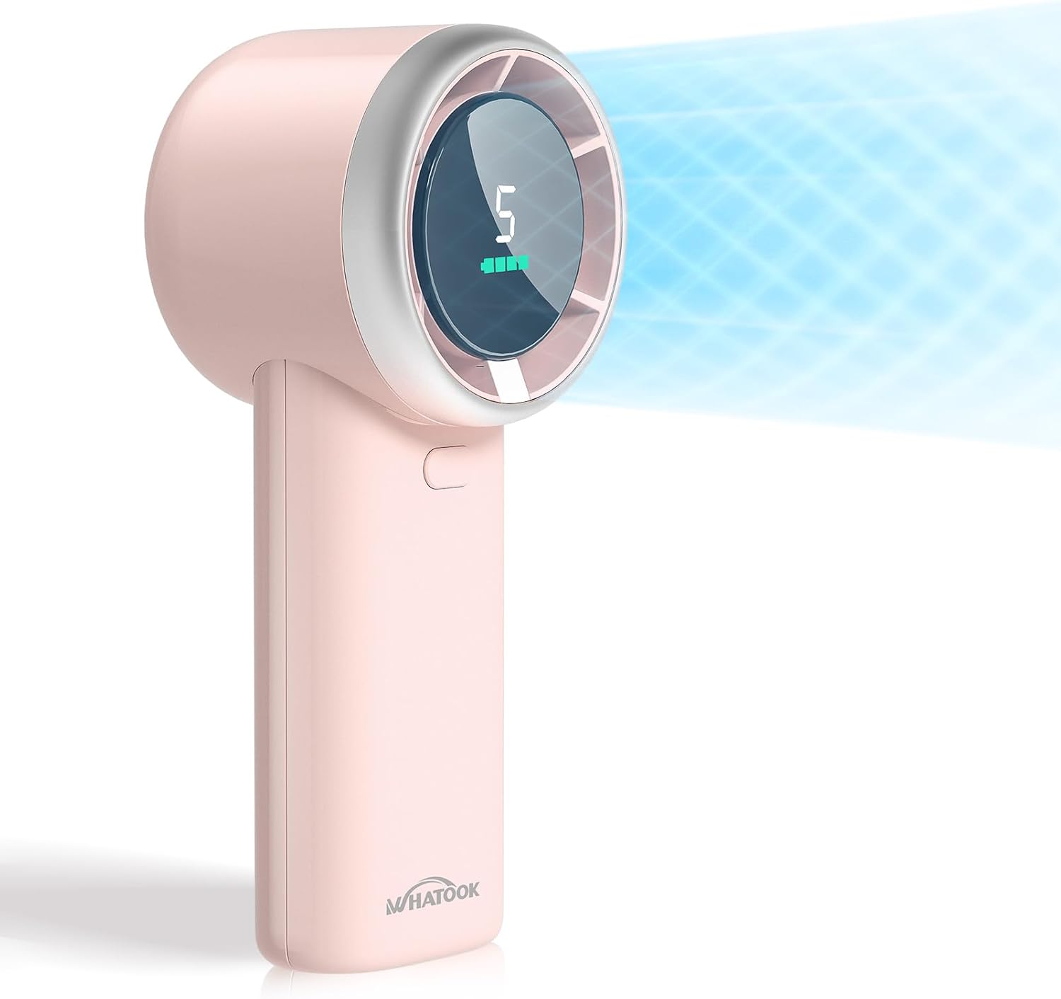 WHATOOK Portable Handheld Turbo Fan, 5 Speeds Mini Personal Fan with 4000mAh Rechargeable Battery, Small Pocket Fan for Travel Essentials, Beach, Office, Gifts for Women Men - Mint Green