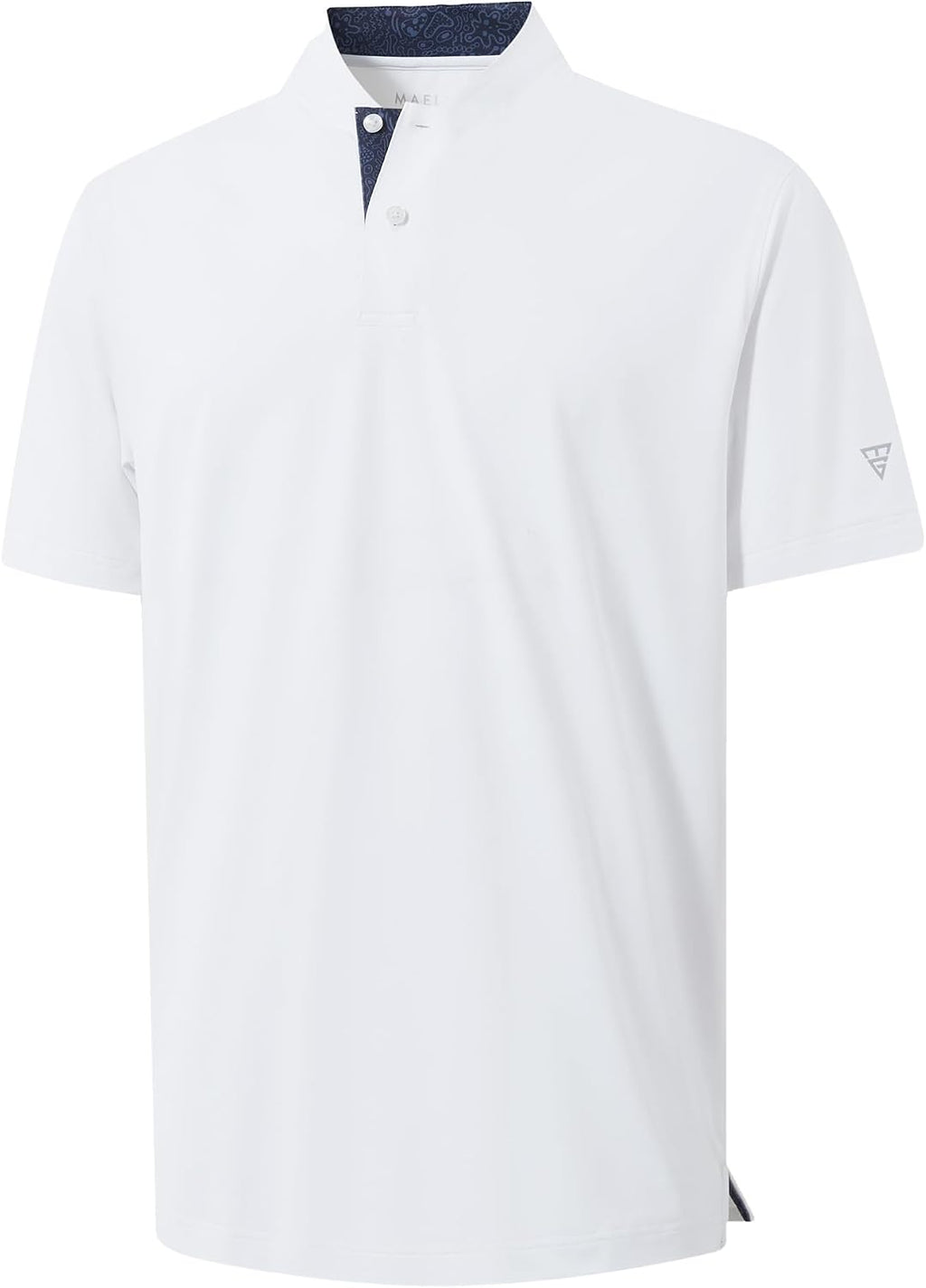 M MAELREG Mens Golf Shirts Collarless Performance Dry Fit Moisture Wicking Casual Solid Short Sleeve Henley Shirts for Men