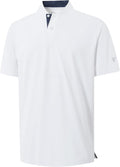 M MAELREG Mens Golf Shirts Collarless Performance Dry Fit Moisture Wicking Casual Solid Short Sleeve Henley Shirts for Men