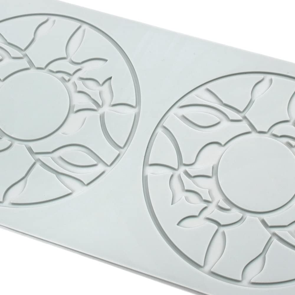 Hollow Leaf Silicone Molds Lover Heart Chocolate Molds Geometry 3D Silicone Mould Chocolate Candy Leaf Mold Sugar Craft Cake Decoration Cupcake Top (Q_Sun_10*5.24 * 0.12inch)