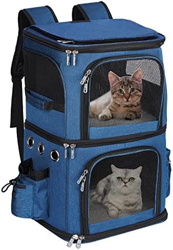 HOVONO Double Cat Carrier Backpack for 2 Cats or Small Dogs,Large Space, L