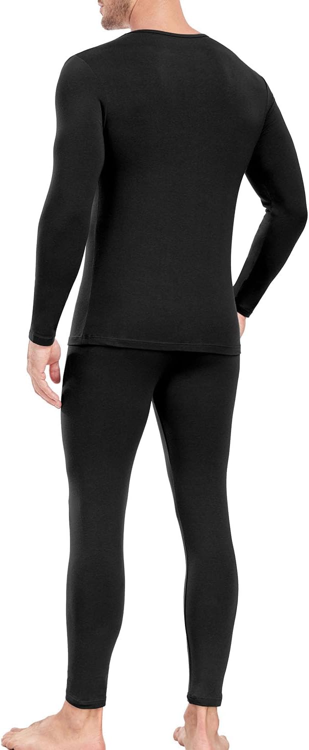wirarpa Men's Cotton Long Johns Thermal Underwear Set Top and Bottom