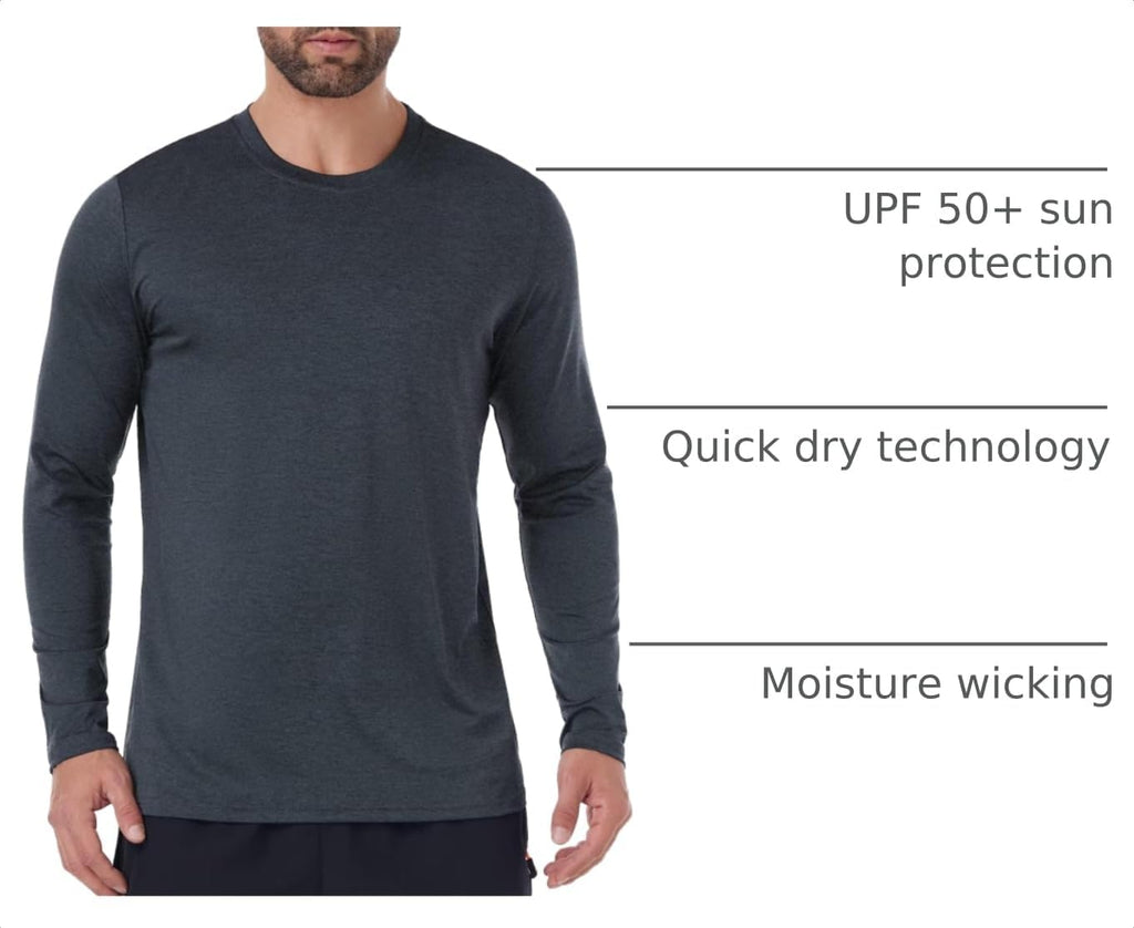 OYGSieg 6/7 Pack Men's Quick Dry Long Sleeve UPF50+ Sun Shirts