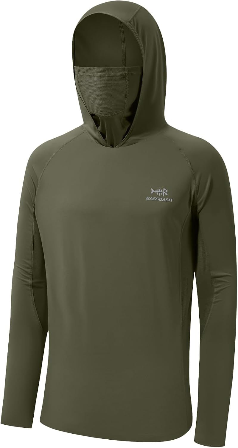 BASSDASH Men's UPF 50+ Camo Long Sleeve Hunting Fishing Hoodie Shirt
