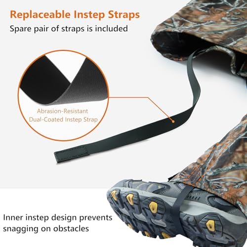 BASSDASH Waterproof Hunting Leg Gaiters, Camo Lightweight Boot Gaiters